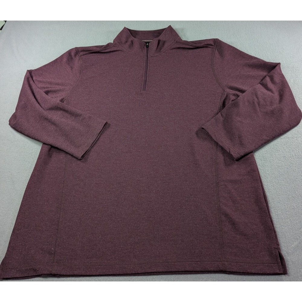 Orvis Mens Classic Collection Quarter Zip Pullover XL Burgundy Heather